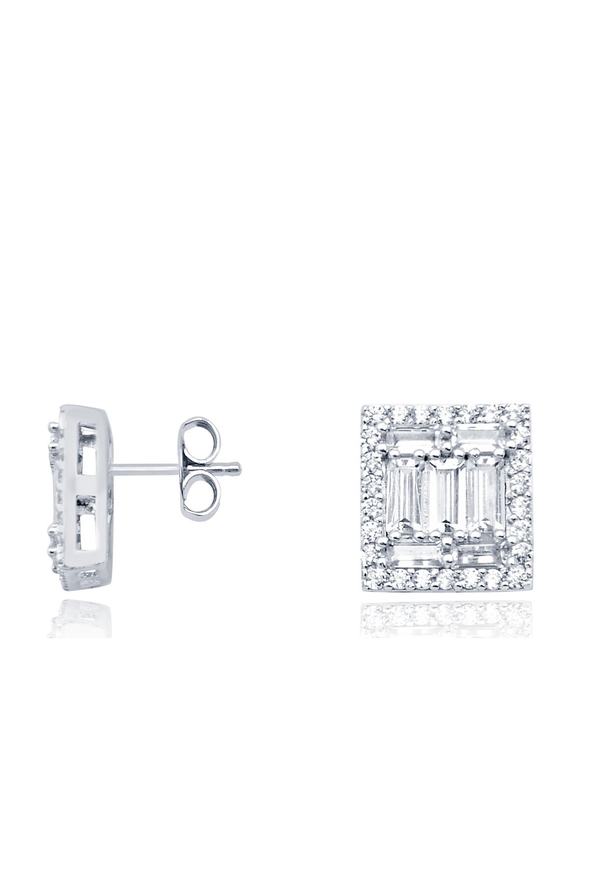 Diamond LineGülaylar Altın 14 Ayar Baget Taşlı Küpe