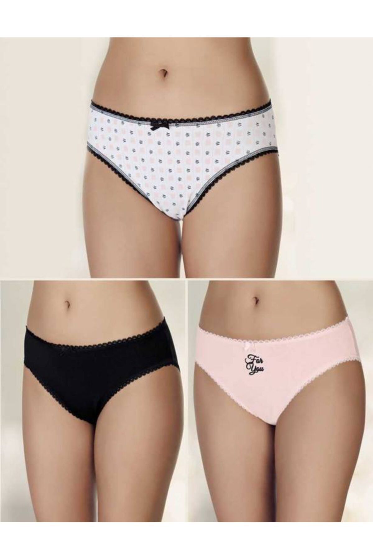 Şahinler Kadın Çok Renkli Baskılı Pamuklu Slip 3'lü Ekonomik Paket Mb3063