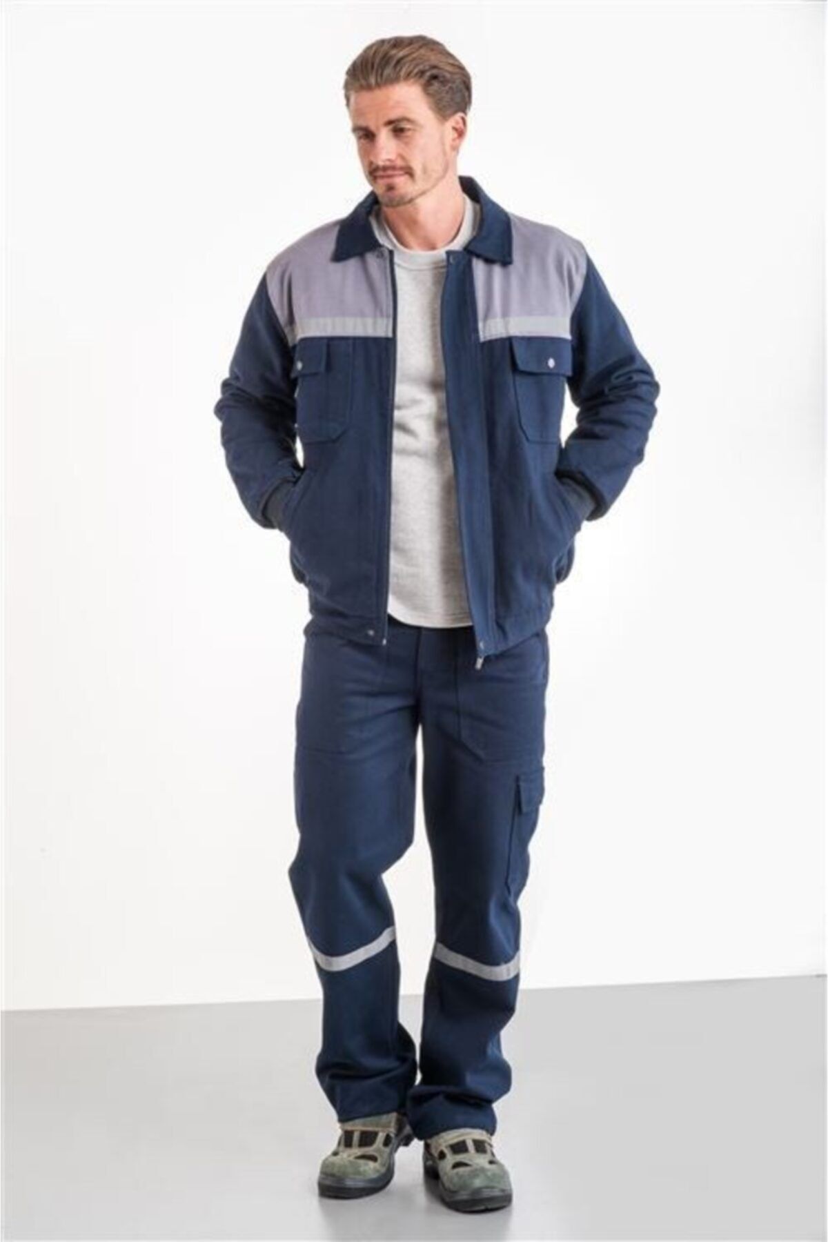 mervem Iş Takımı 7/7 Gabardin Kapitoneli Reflektörlü