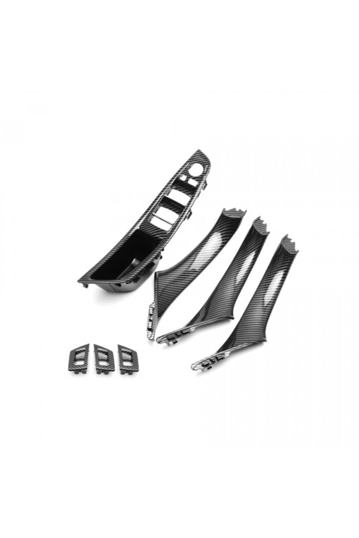 OEM Bmw F10 5 Serisi 2011-2016 Carbon Fiber Iç Kapı Kolu Tutamağı Ve Cam Tuş Seti 7 Parça