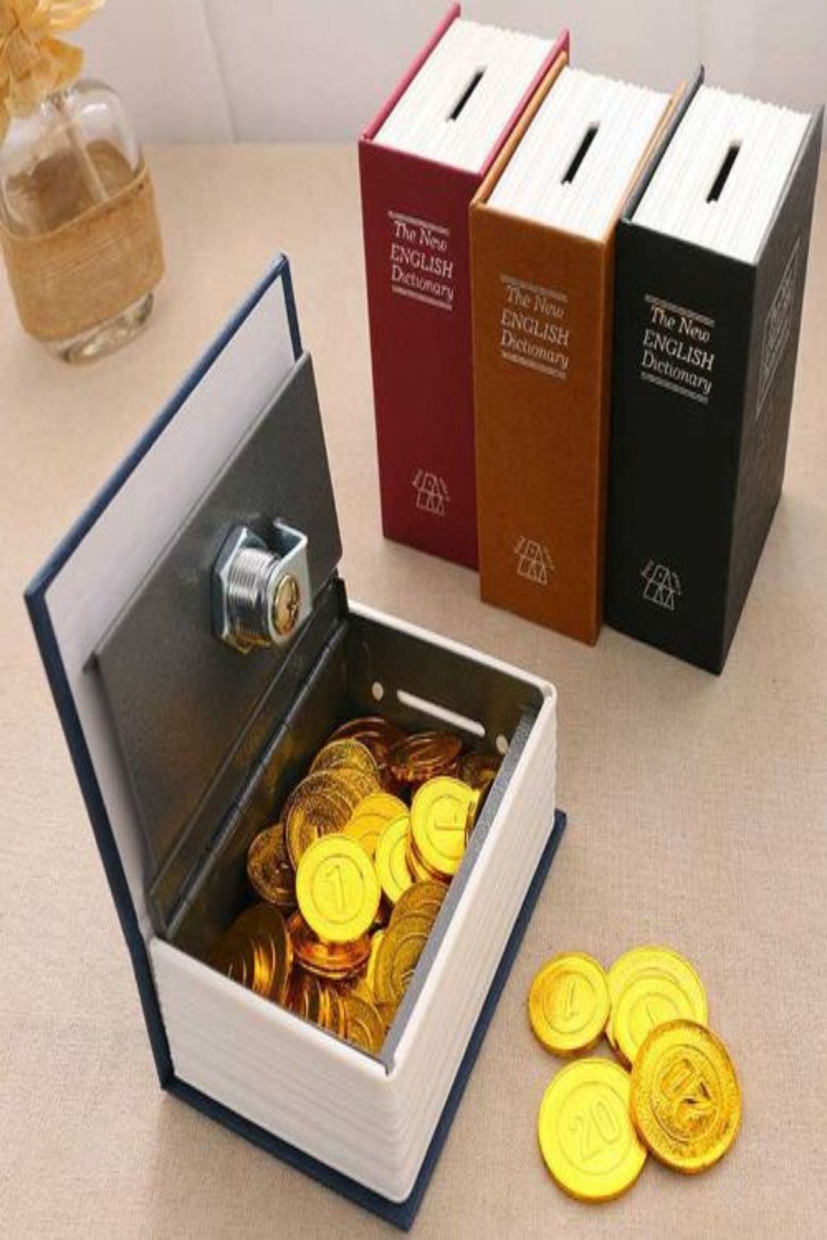 Hediye Sahibi Kitap Görünümlü Mini Gizli Kasa Kumbara