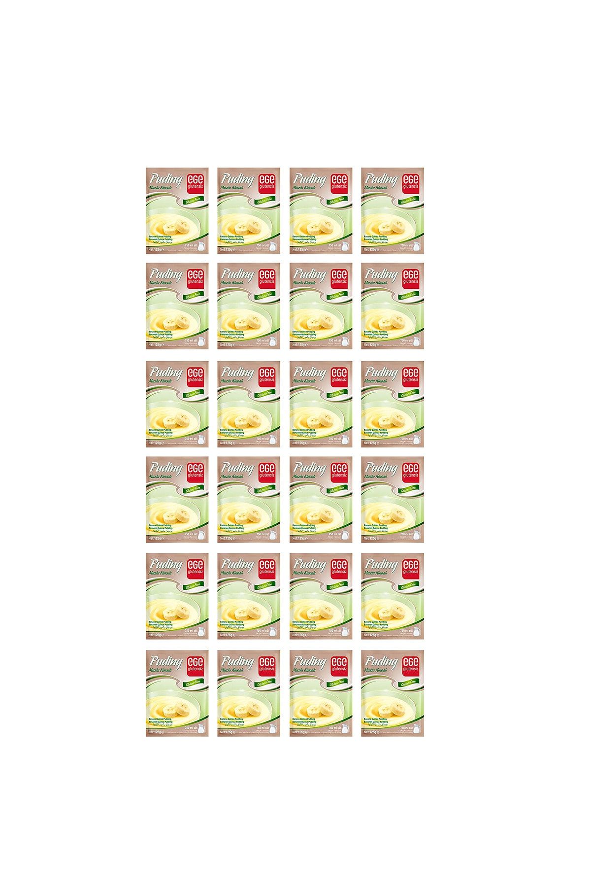 Ege Glutensiz Muzlu Kinoalı Puding 125 gr x 24
