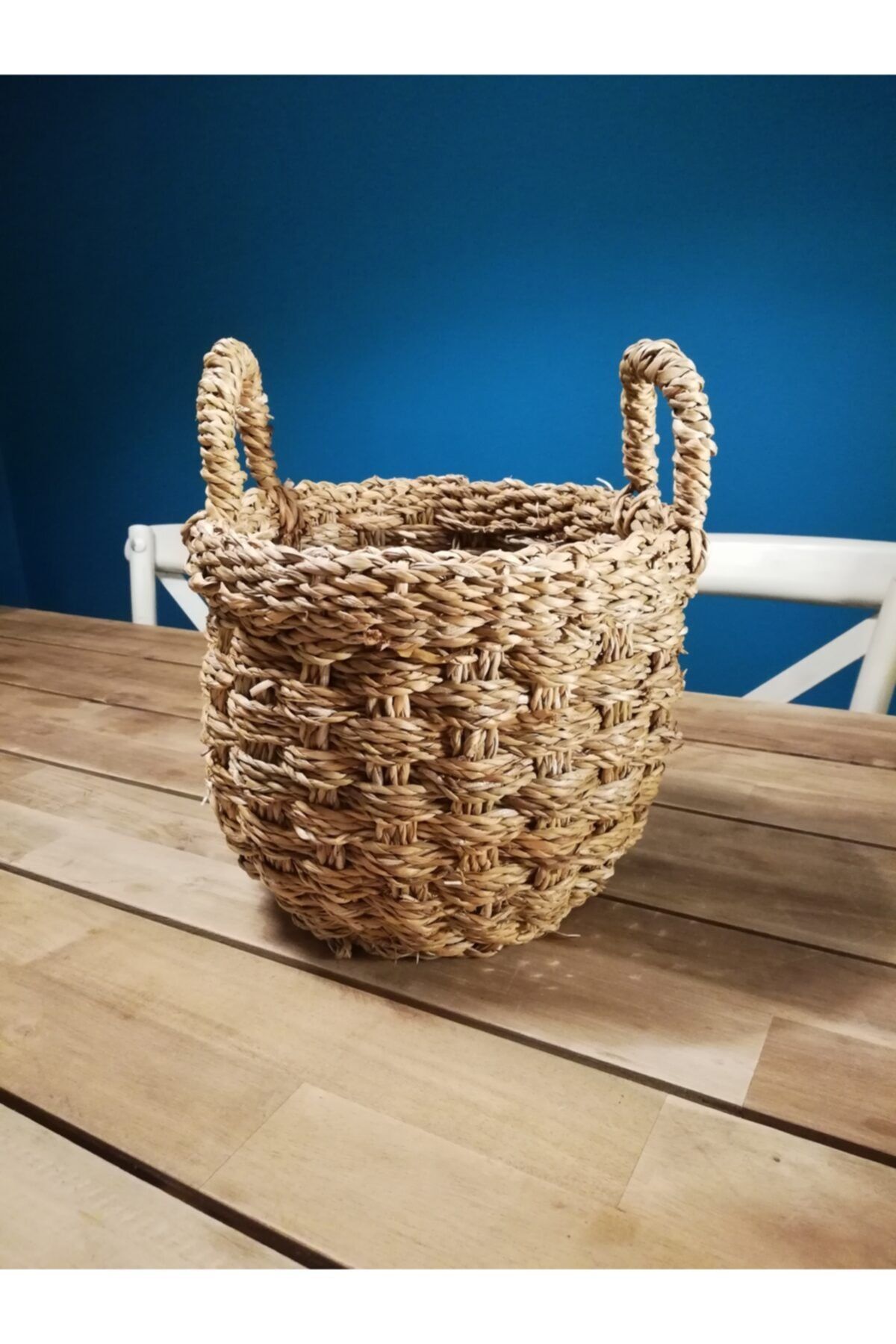 Balcony Flower Hasır Sepet Saksılık Küçük Boy