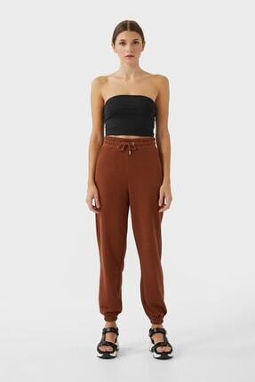 Stradivarius Kadin Mor Koton Jogger Pantolon 01168999 Trendyol