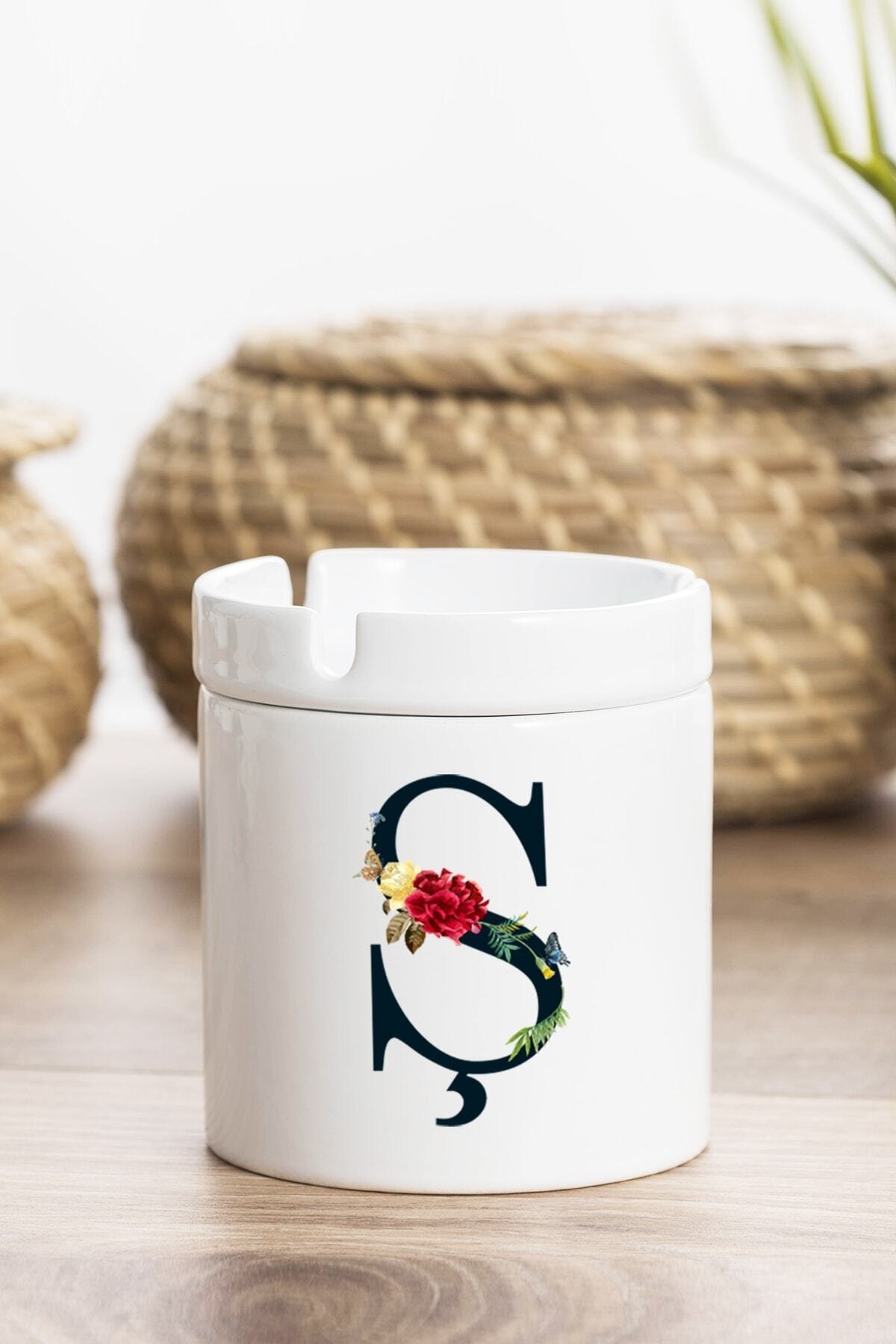 GiftStore Ş Harfi Çiçek Tasarım Kül Tablası
