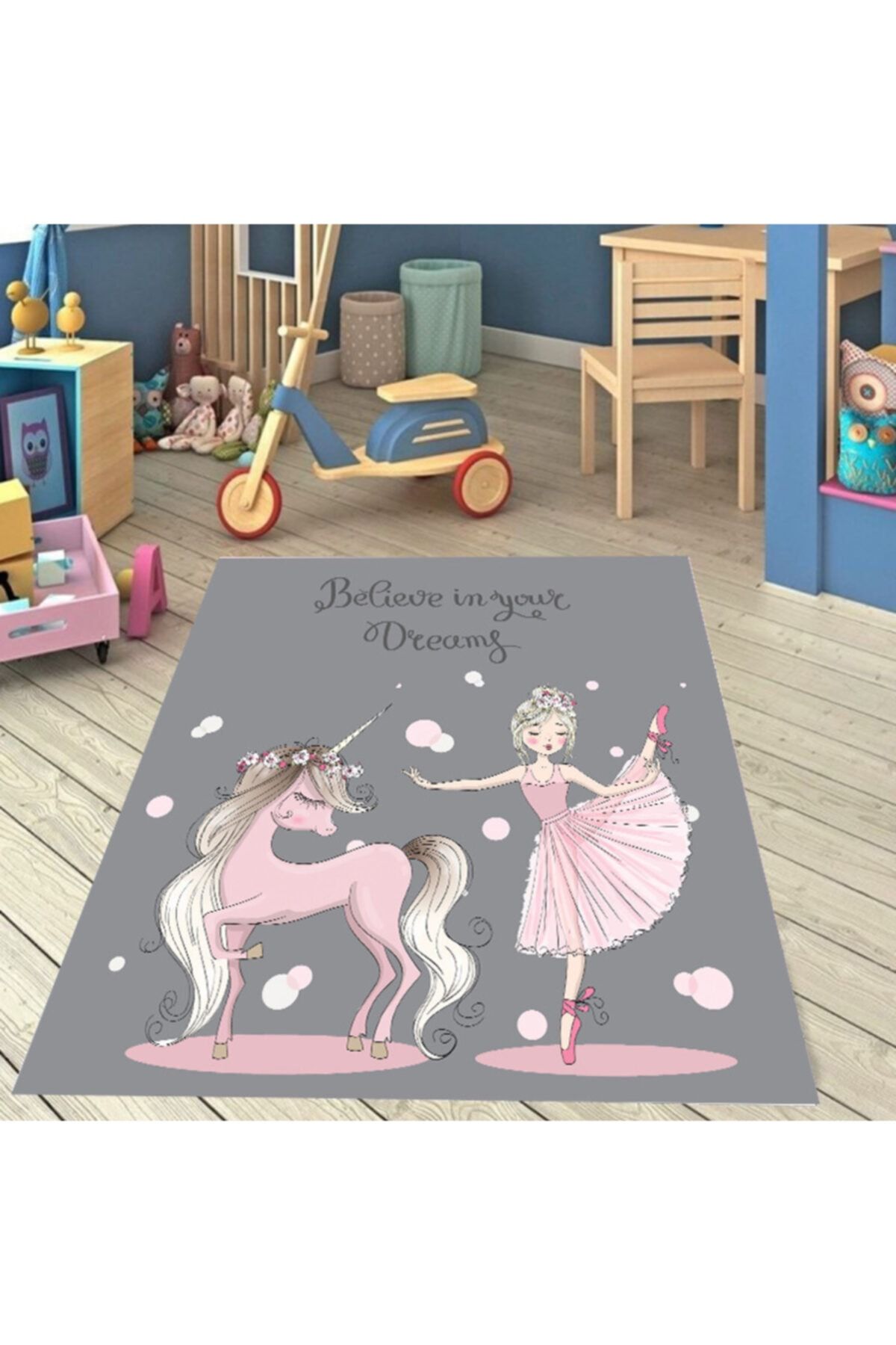 halımarkt Hm-0124 Ünicorn Ve Balerin Çocuk Genç Odası Halısı 175x250