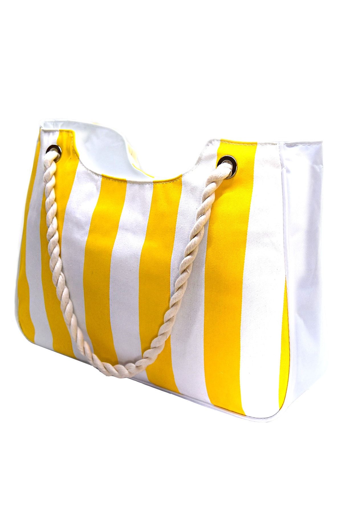 YAFShop Kadın Plaj Çantası Sarı Fermuarlı Çanta
