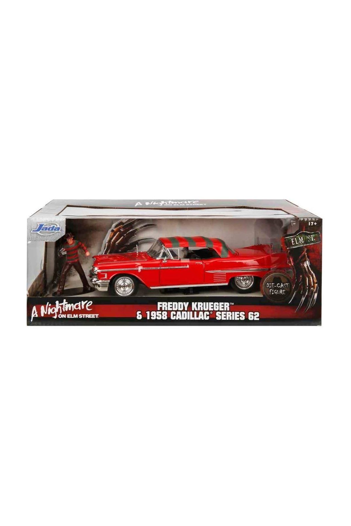 Jada 1:24 Freddy Krueger Figür Ve 1958 Cadillac Series 62 Araba