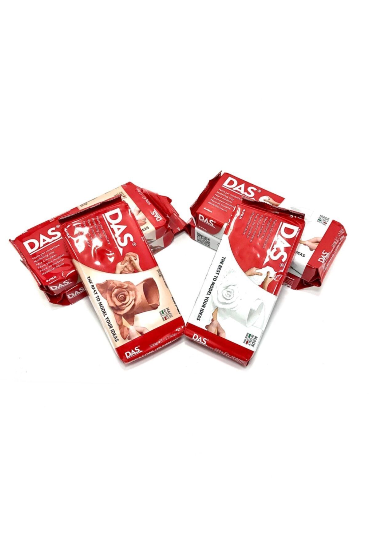 Das Seramik Hamuru 500gr 6'lı Paket - Beyaz-kahve