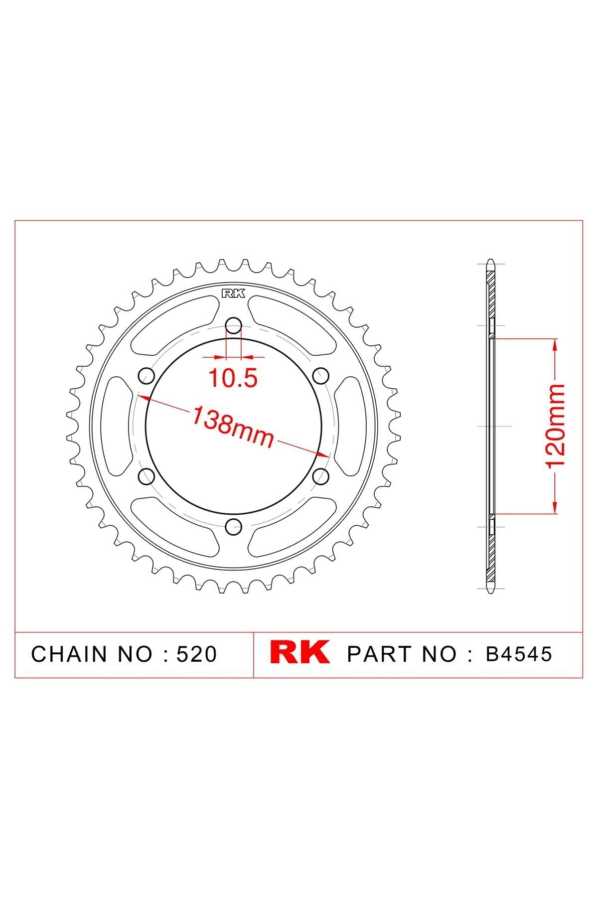 RK Honda Cbr 250 R Abs Çelik Aa Dişli B4545-38 (2011-2013)