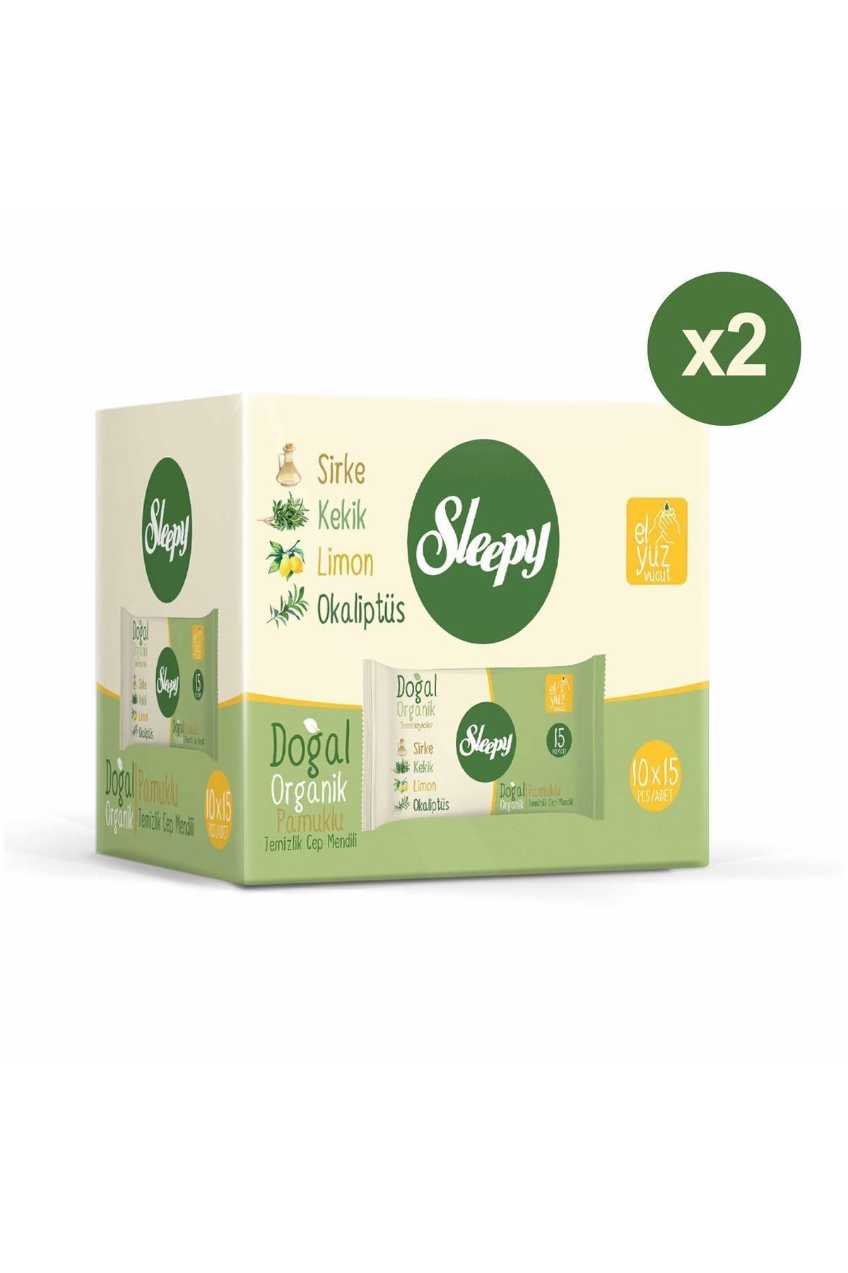 Sleepy Doğal Organik Pamuklu Cep Mendilli 300 Yaprak (20X15)