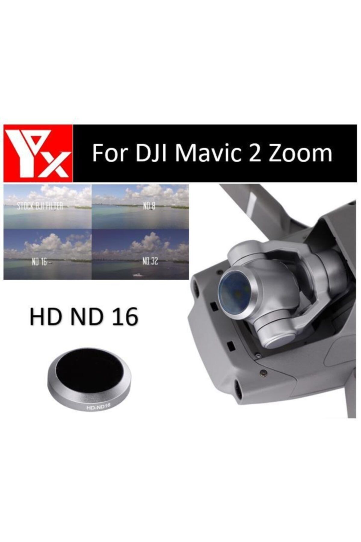 Profisher Dji Mavic 2 Zoom Gimbal Kamera Lensi Için Hd Nd16 Filtre Nötr Yoğunluk