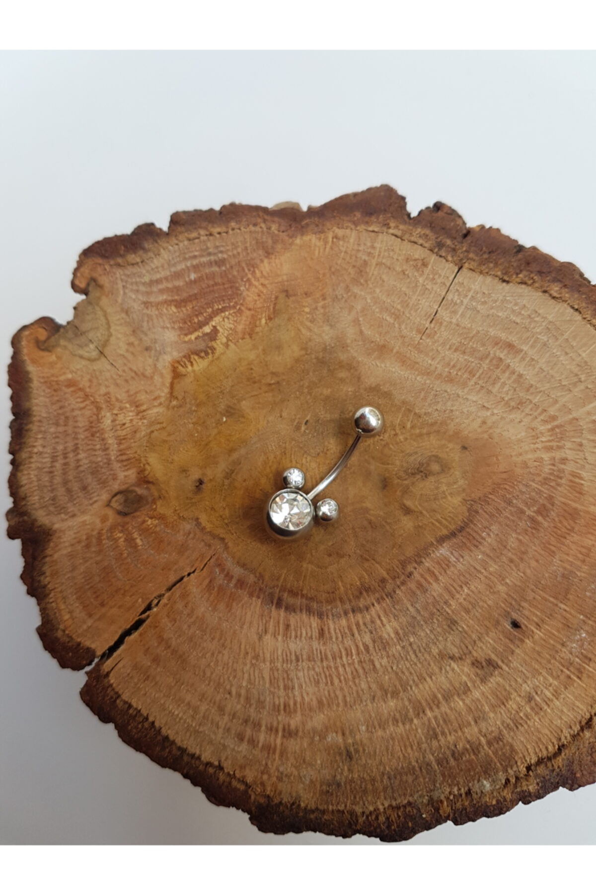 Karınca Piercing Gümüş Renk Taşlı Mickey Mouse Göbek Piercingi