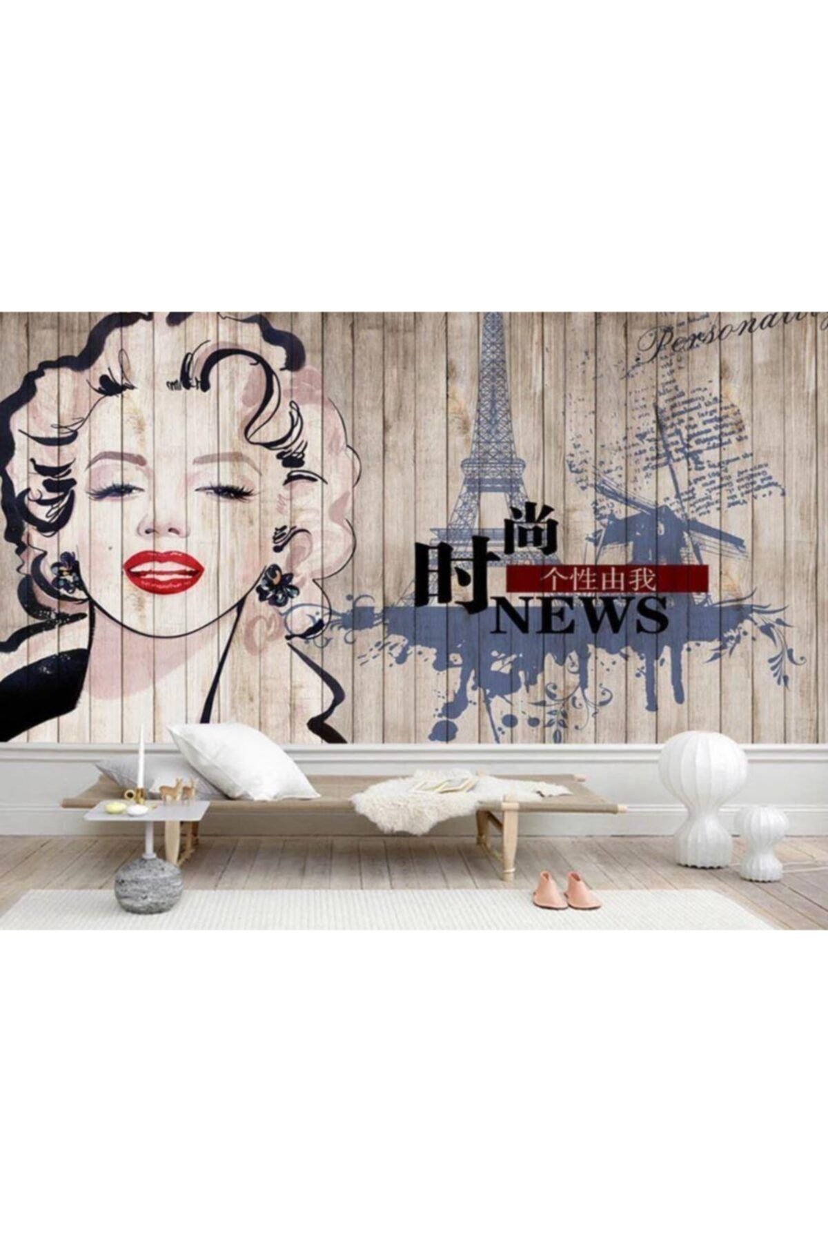 Renkli Duvarlar Marliyn Monroe Güzellik Salonu Paris Özel Tasarım Duvar Kağıdı 4.00x2.30