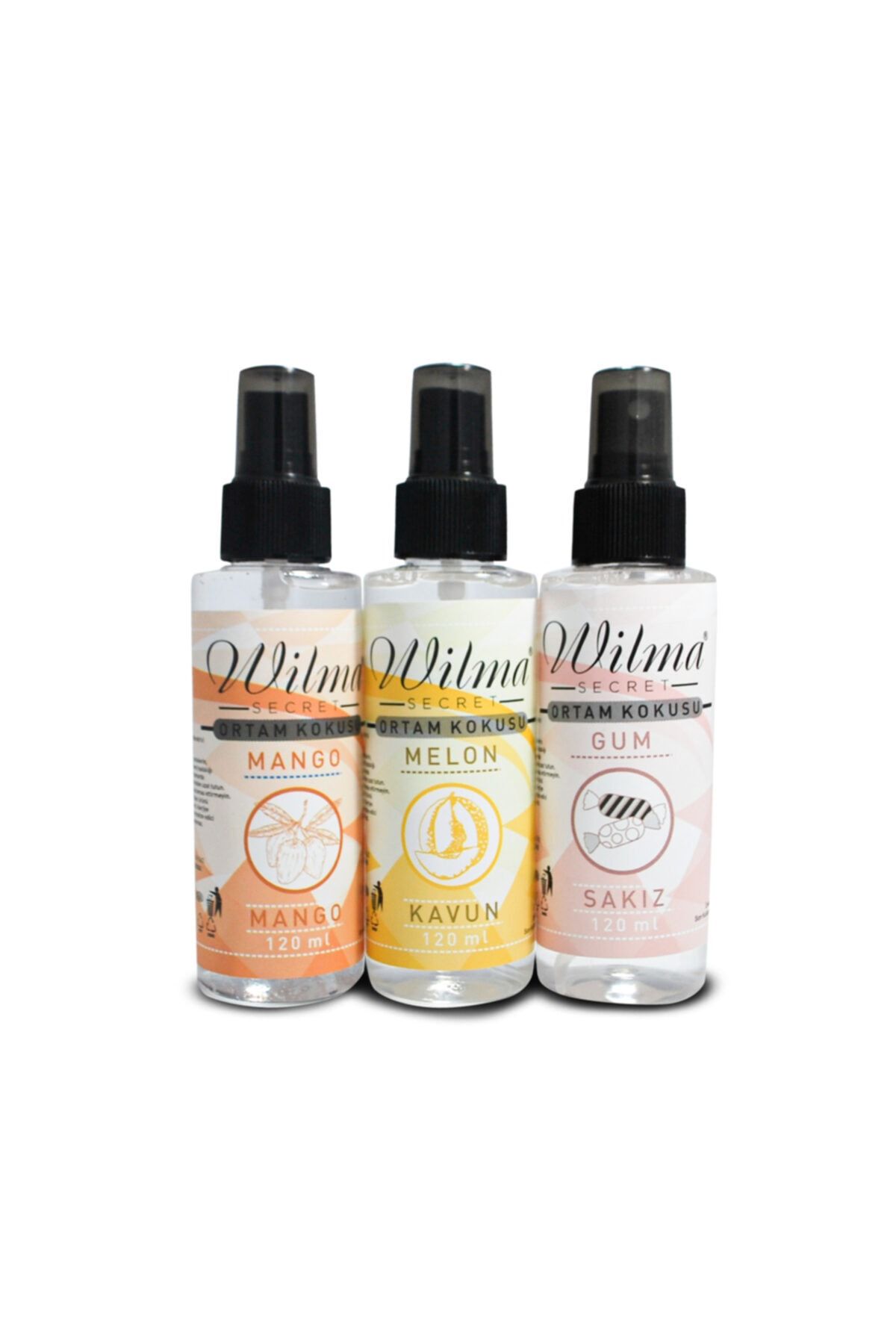 Wilma Secret Mango-Kavun-Sakız 120 ml Sprey 3'lü Set Ortam Kokusu