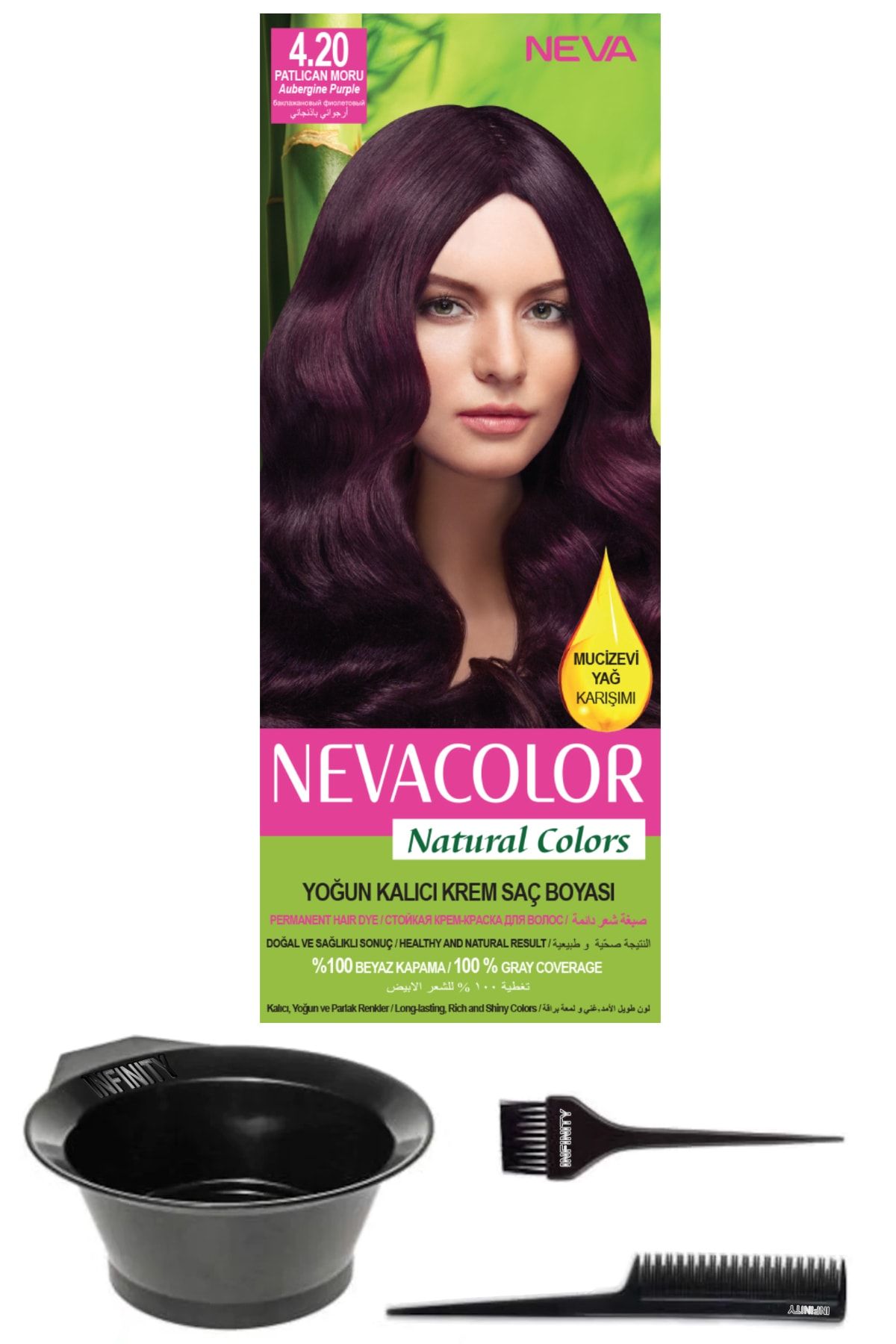 neva color natural colors 4 20 patlican moru kalici krem sac boyasi ve sac boyama seti fiyati yorumlari trendyol