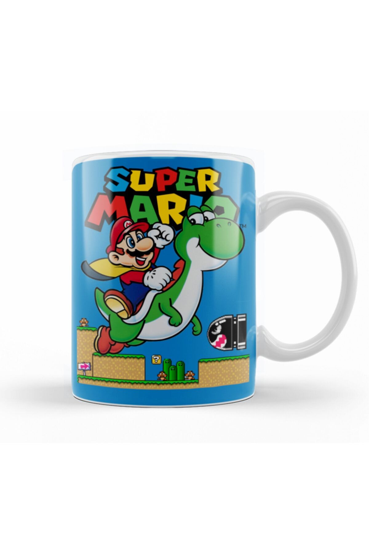 Baskı Dükkanı Süper Mario E Yoshi Kupa Bardak Porselen
