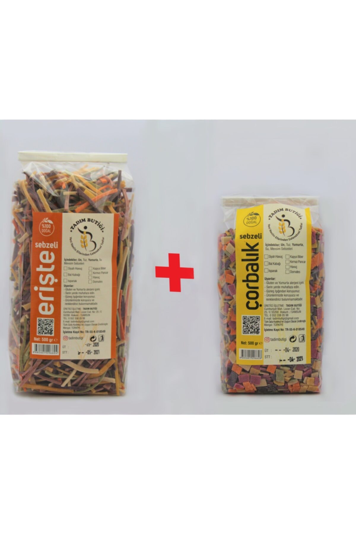 Tadım Butiği Sebzeli Erişte + Sebzeli Çorbalık 2x500 Gr