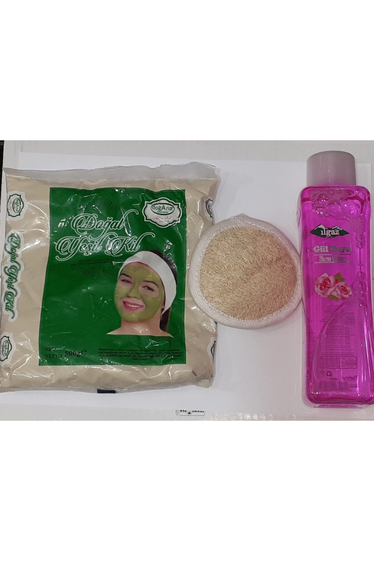 ÇİDEM'S Kabak Lifi + Toz Kil + Gül Suyu 3lü Set Yüz Bakım Seti