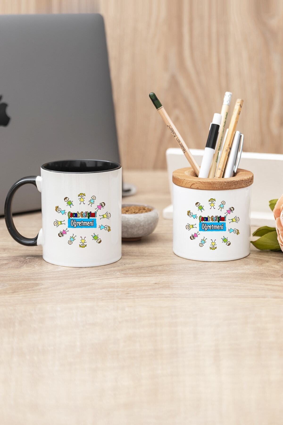 GiftStore Çocuk Gelişimi Öğretmeni Siyah Kupa Bardak Ve Kalemlik