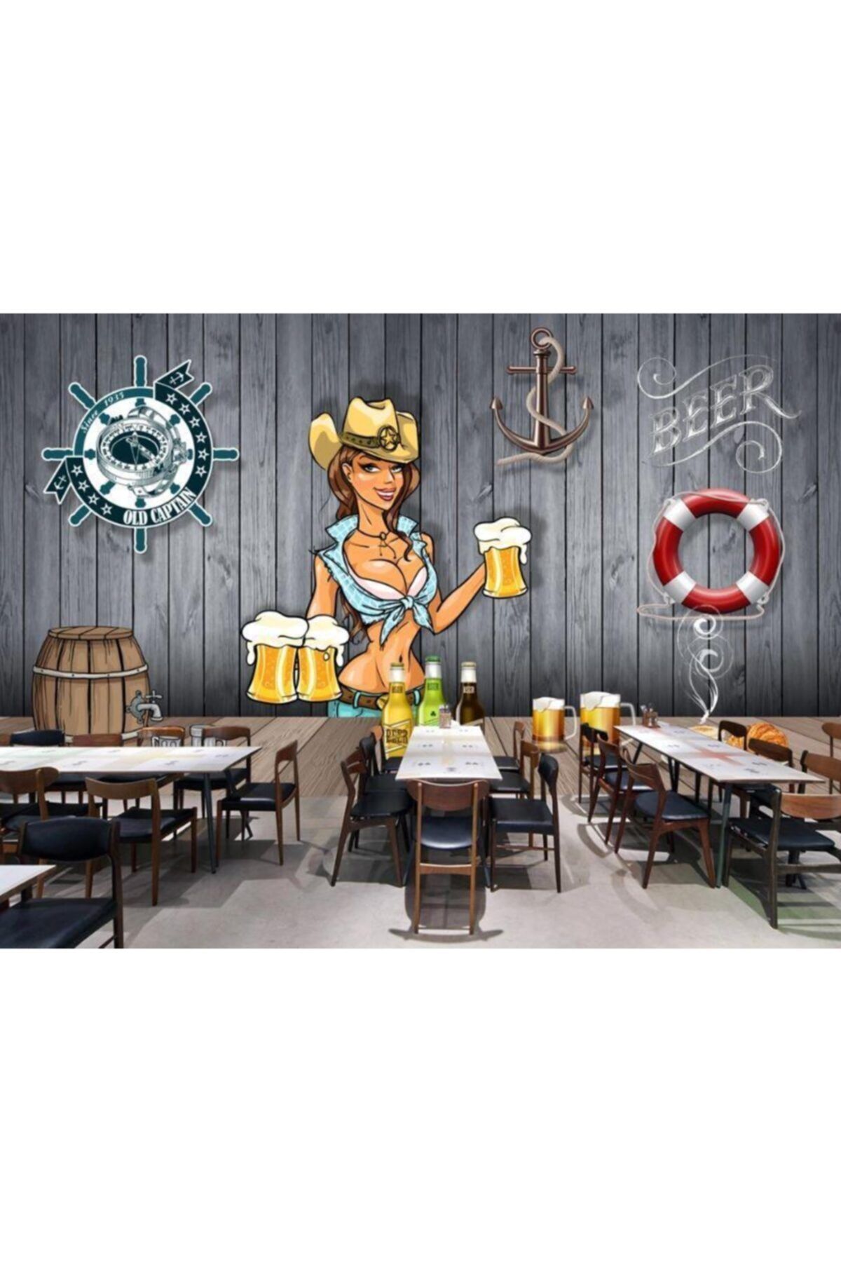 Renkli Duvarlar Cafe Graffiti Alkol Wallpaper Özel Tasarım Duvar Kağıdı 4.50x2.50