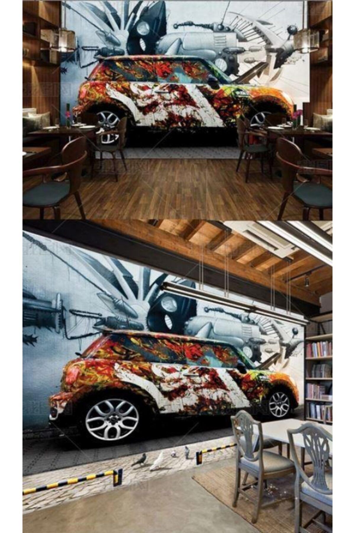 Renkli Duvarlar Renkli Minicuper Wallpaper Özel Tasarım Duvar Kağıdı 4.50x2.50
