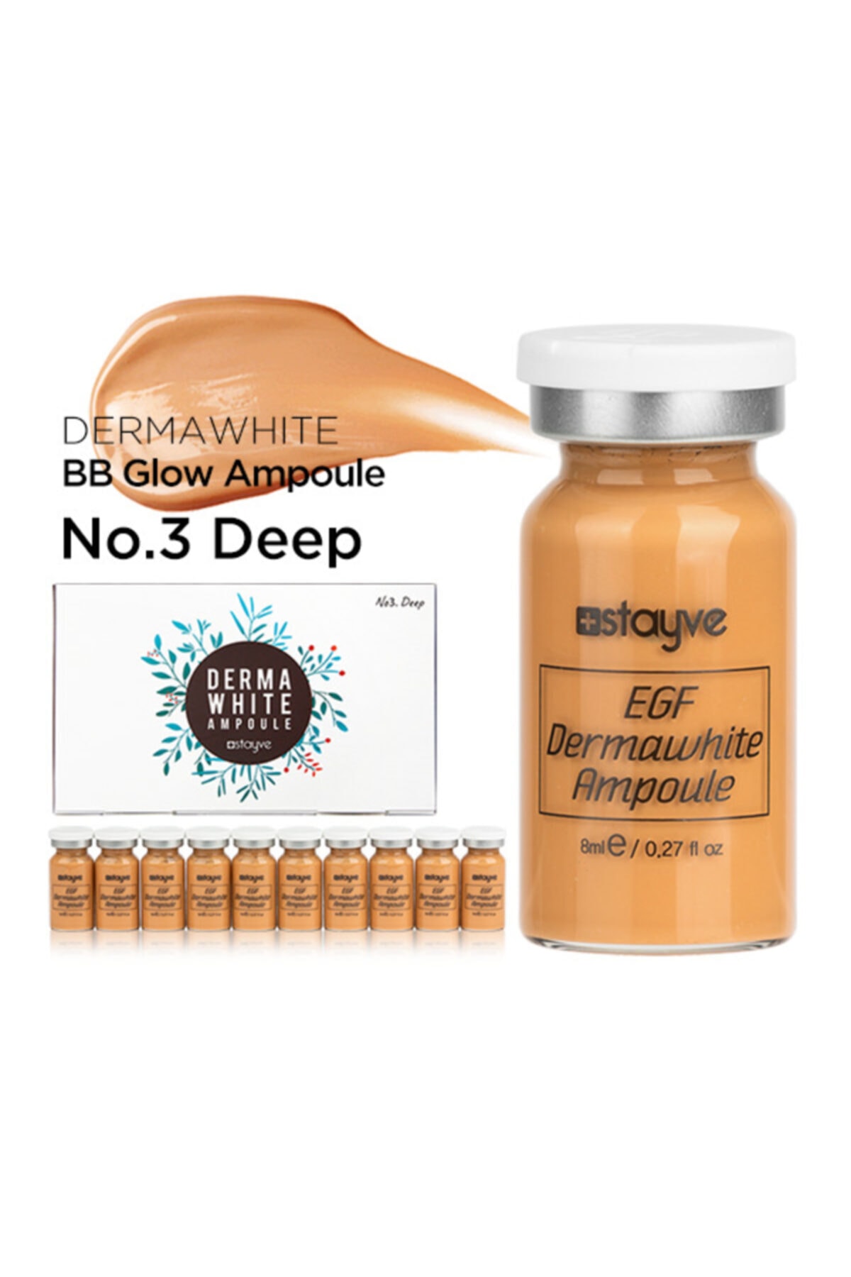 ALYA SİMİN Stayve Bb No.3 Deep Glow Meso Kalıcı Fondöten Tekli Flakon 8ml