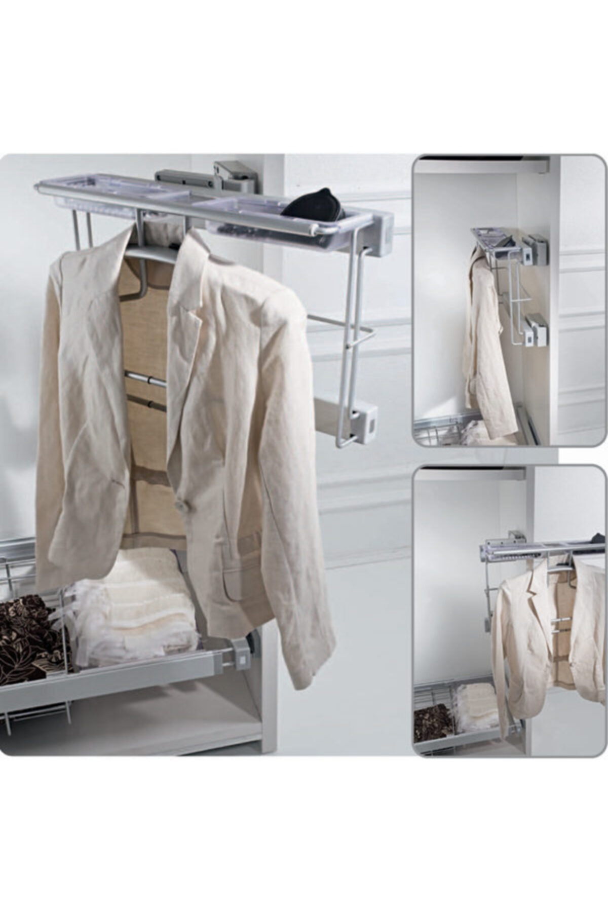 Hafele Vestiyer Askısı Raylı Beyaz 536mm