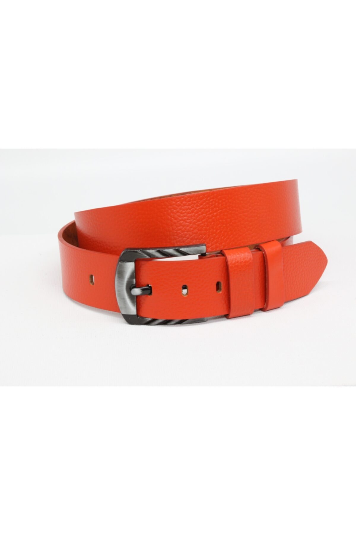 Livize Hakiki Deri Özel Kot Kemeri Turuncu