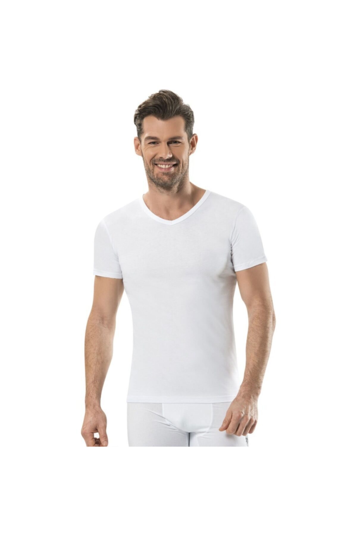 Jiber Erkek Beyaz Sıfır Yaka Fanila 4'lü Paket - 105