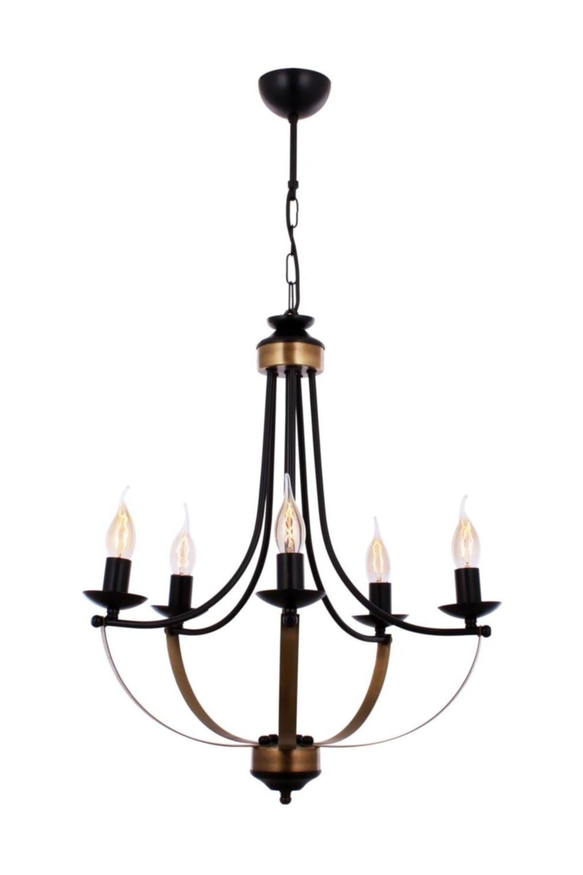 Avonni AV-65077-5BSY Eskitme/Siyah Boyalı Modern Avize, E14, Metal, 50 cm