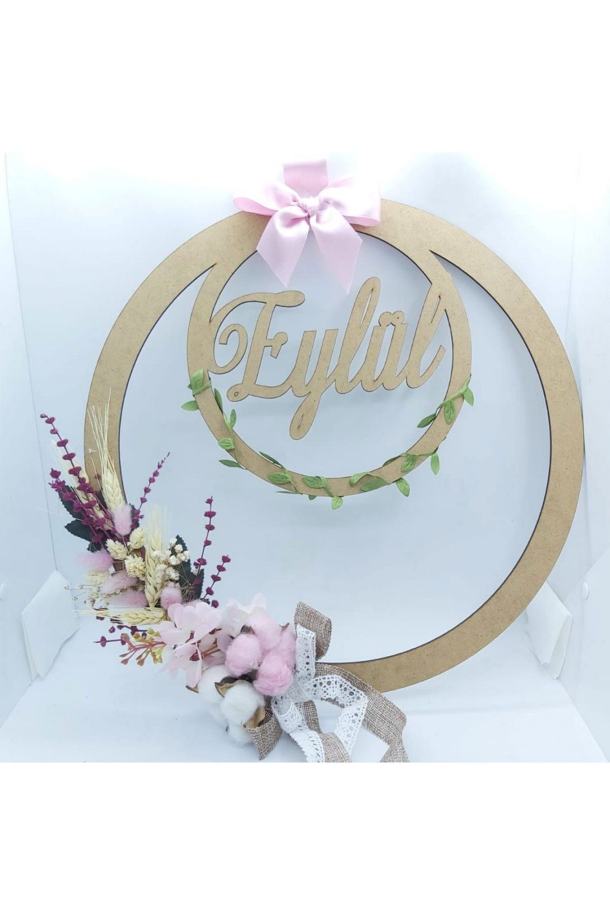 Hayaller Dükkanı Ahşap Çerçeve Yazılı Bebek Odası Kapı Süsü