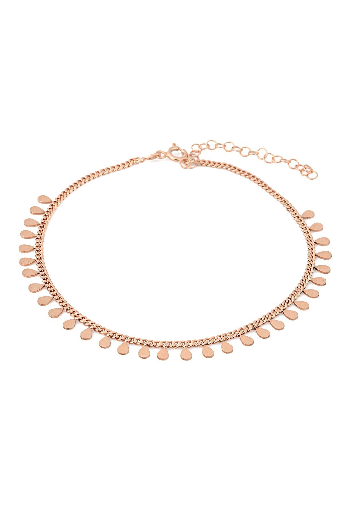 MySilvers Kadın Rose Damla Pullu Gümüş Halhal