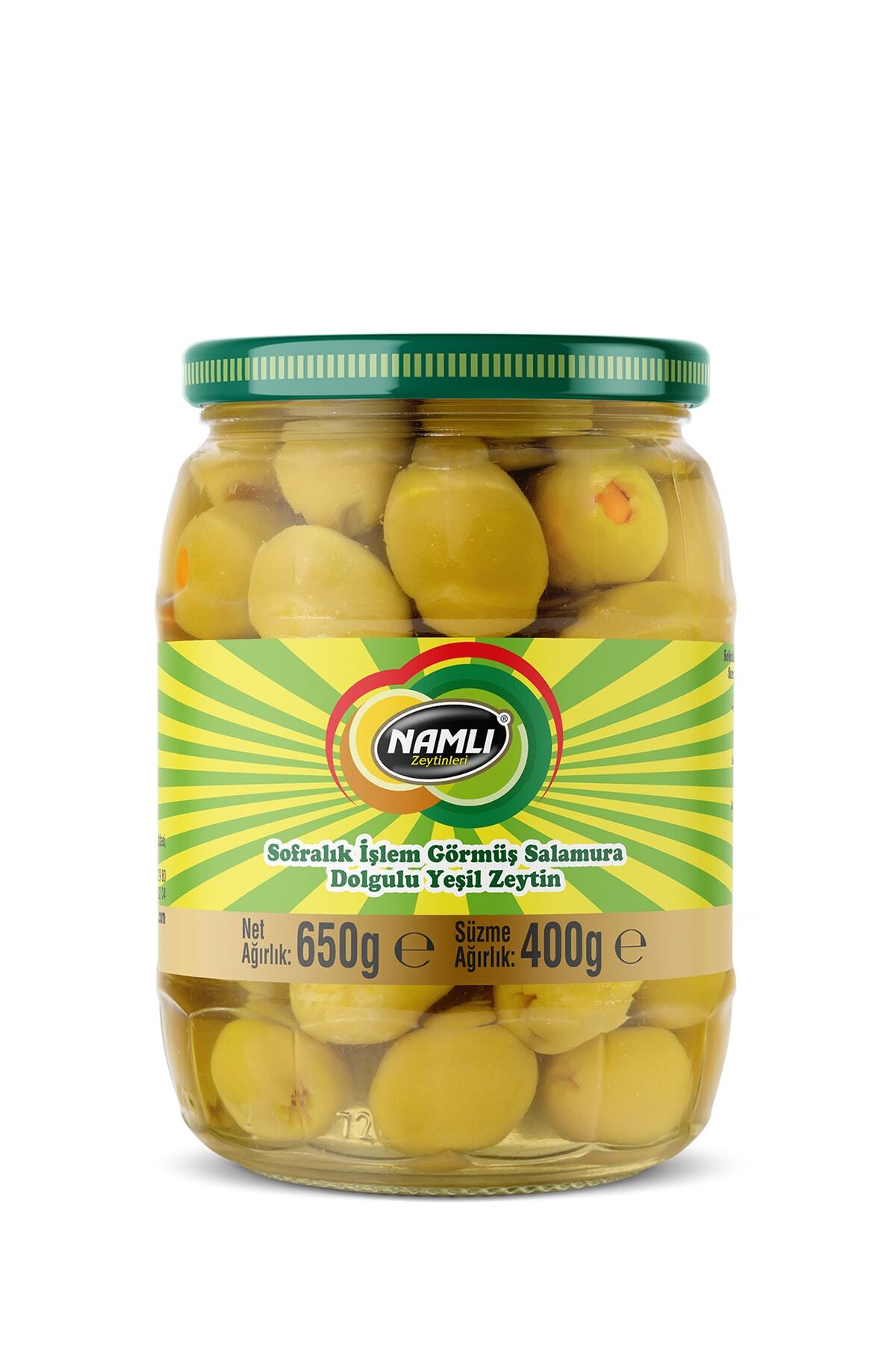Namlı Zeytinleri Portakal Dolgulu Yeşil Zeytin - 450 G