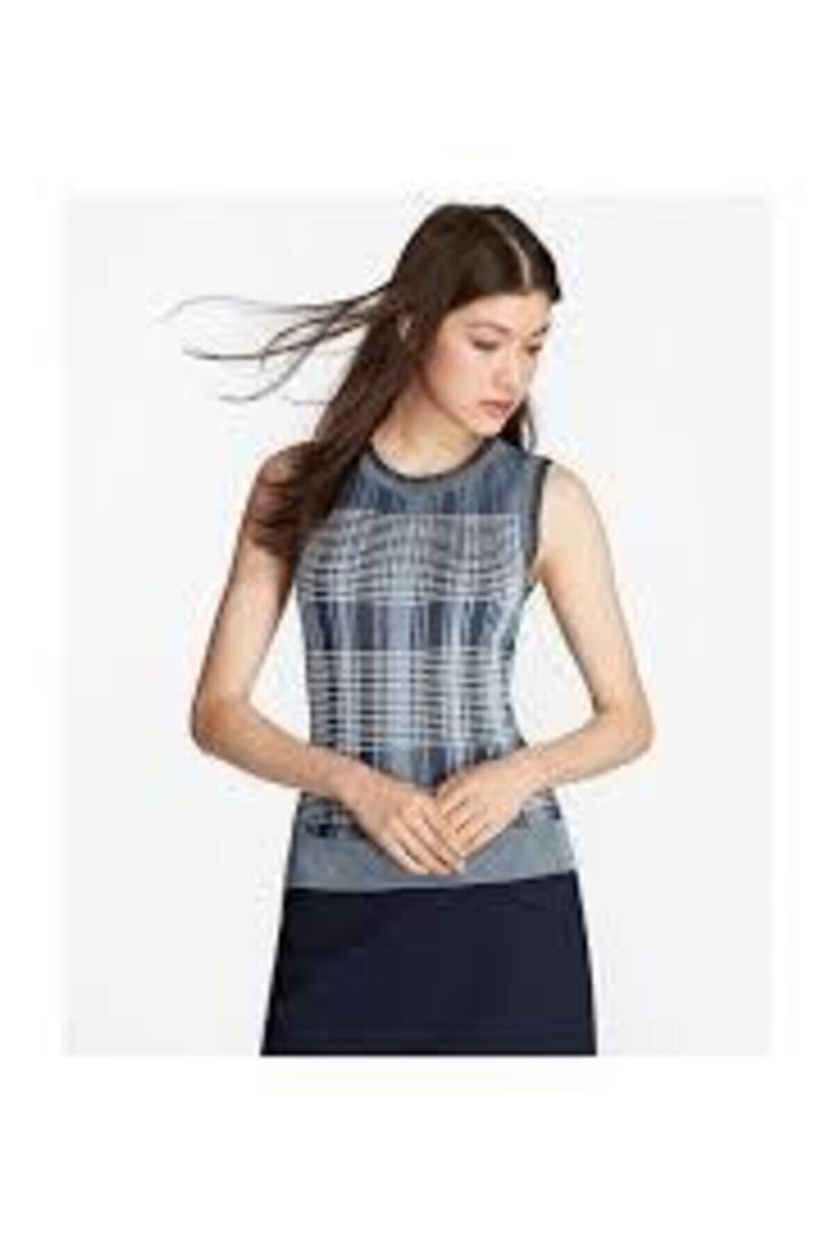 BROOKS BROTHERS Kadın Mavi Merserize Kolsuz Triko 1-00086880