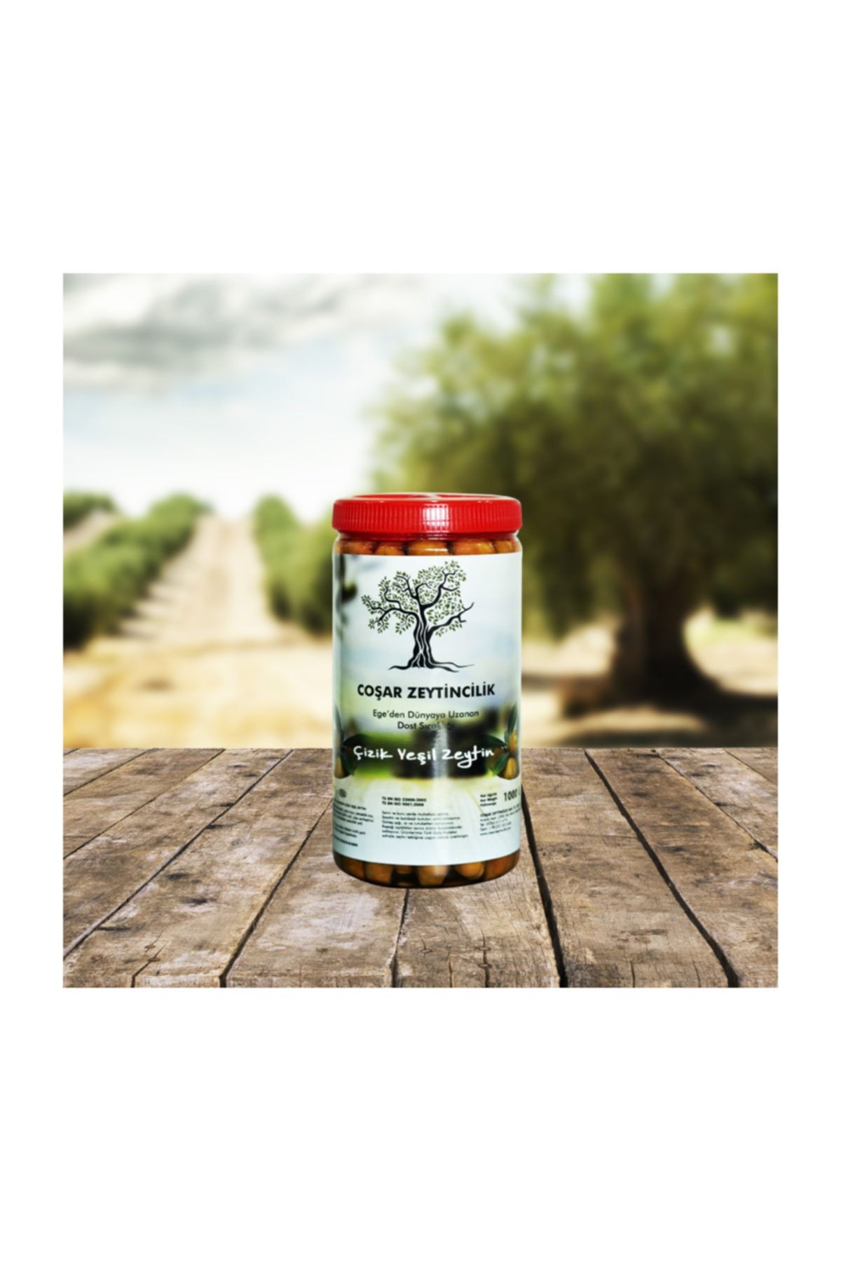 Coşar Zeytin Edremit Cinsi Çizik Yeşil Zeytin 1 kg (m)