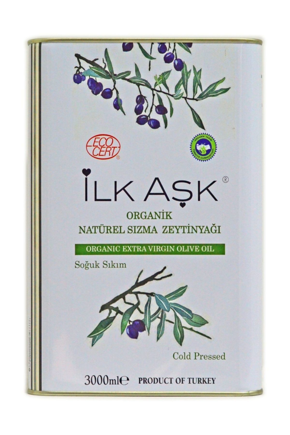 EGEYE DÖNÜŞ Ilk Aşk Organik Sertifikalı Soğuk Sıkım Zeytinyağı - 3lt.