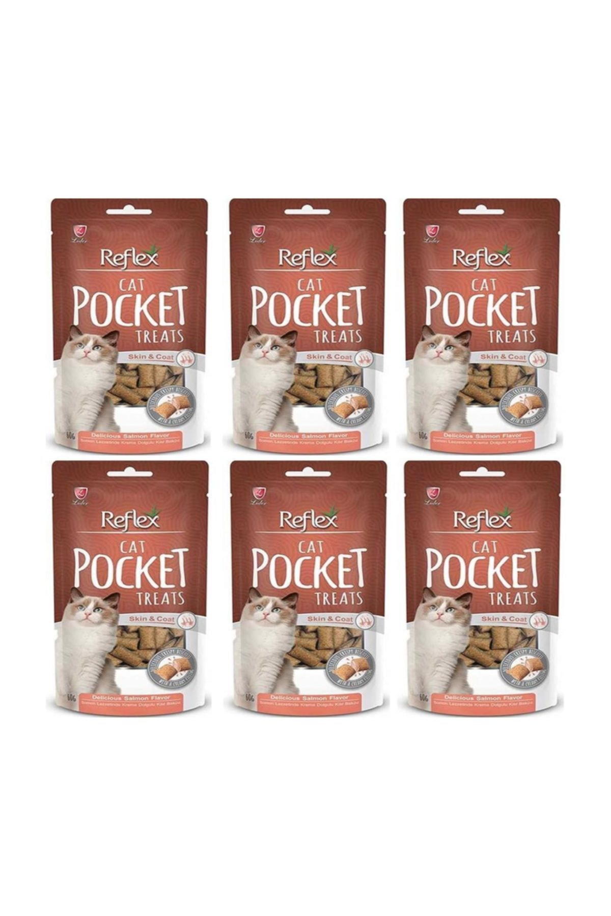 Reflex Deri Ve Tüy Sağlığı İçin Somonlu Kedi Ödülü 60 Gr 6'LI SET