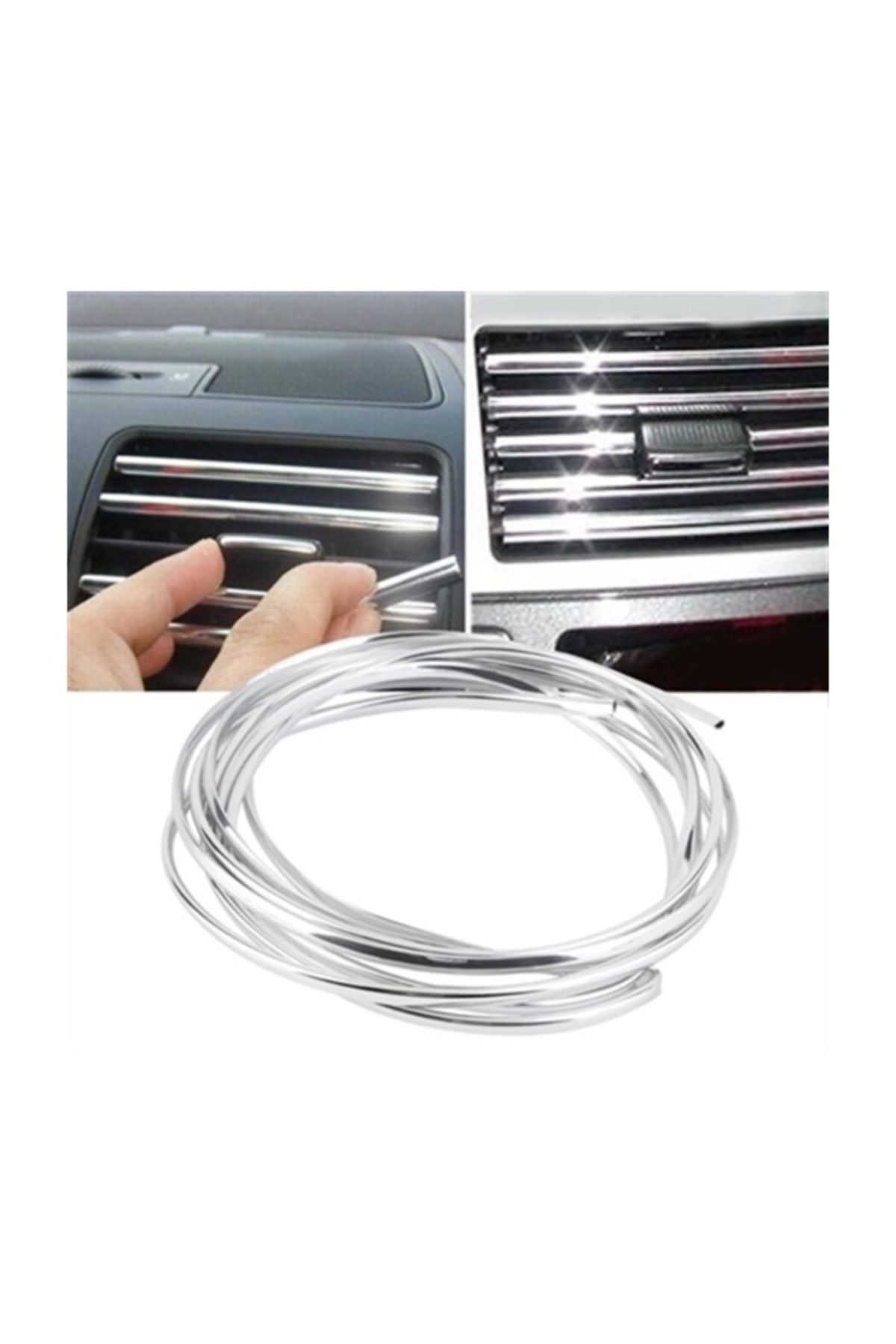 ModaCar 5 Mm U Tipi Nikelaj Geçmeli Klima Havalandırmasına Şerit 1 Mt 422208