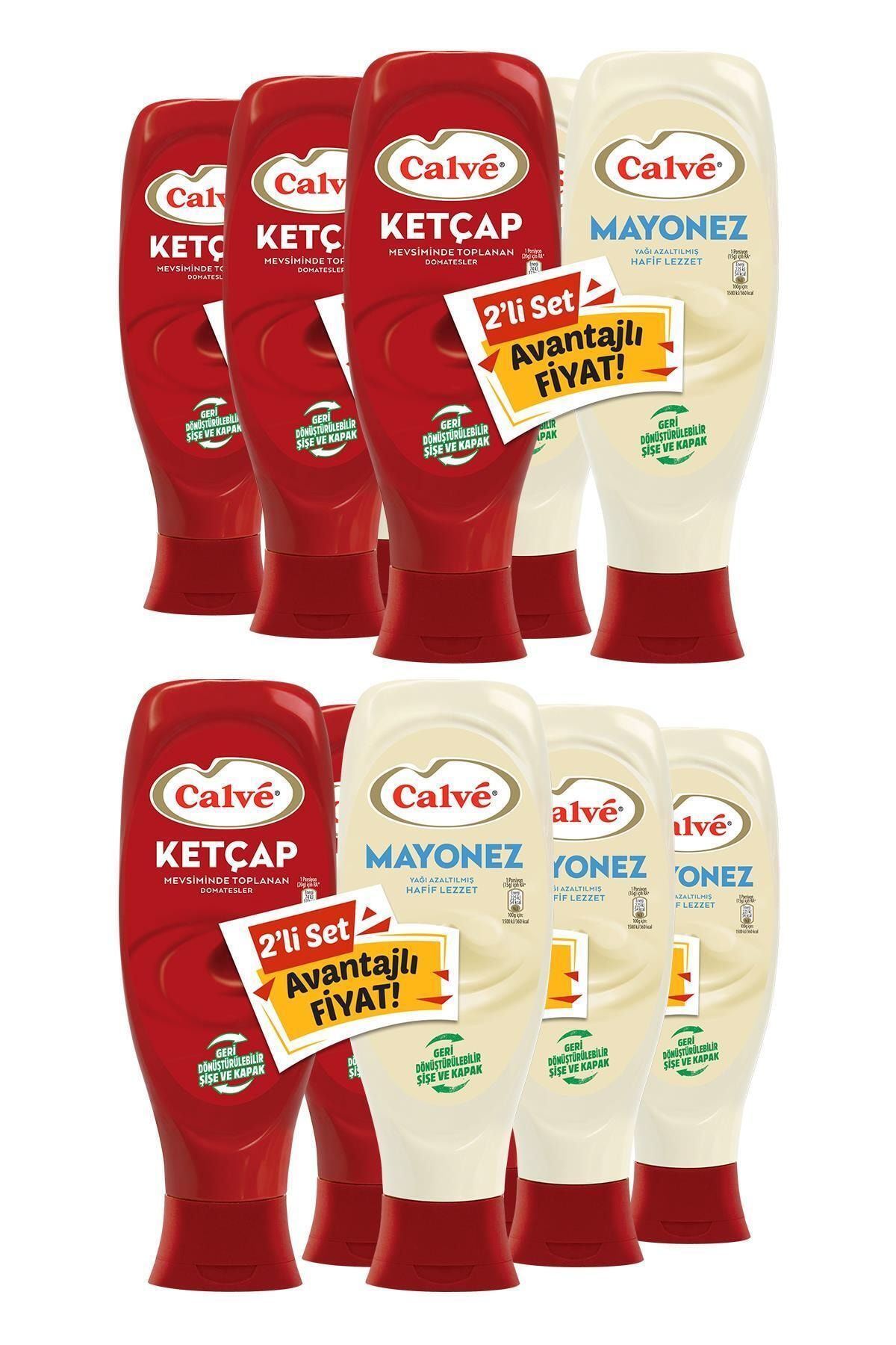 Calve Ketçap Mayonez 1140gr Büyük Set x 3