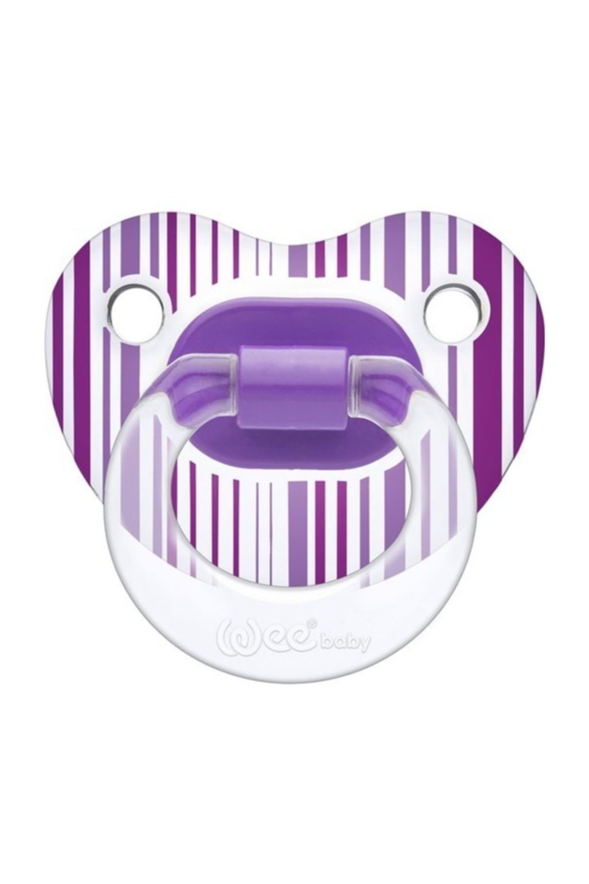 Wee Baby 838 Şeffaf Desenli Gövdeli Damaklı Emzik No:3 Mor
