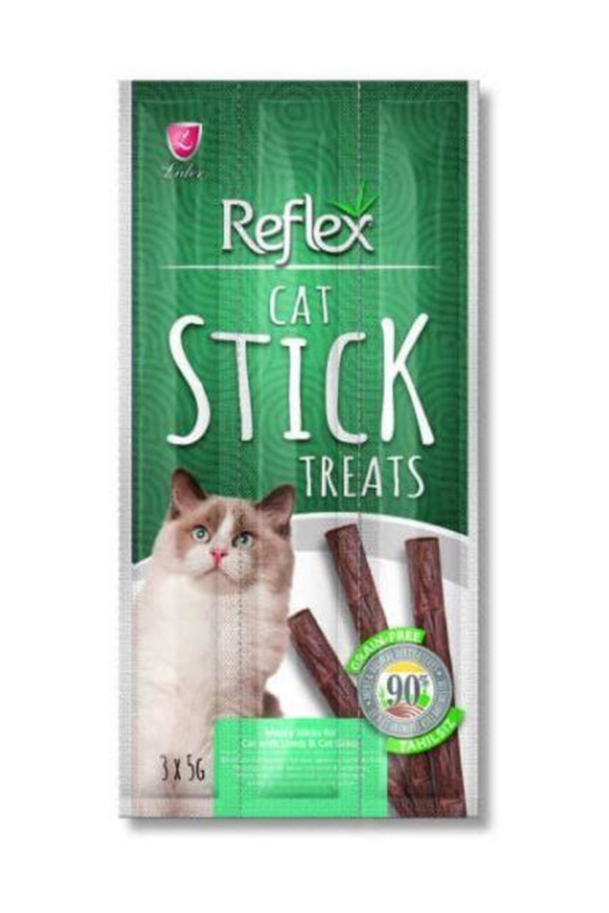 Reflex 3 Adet Kuzu Etli Tahılsız Kedi Ödül Çubuğu 15 gr