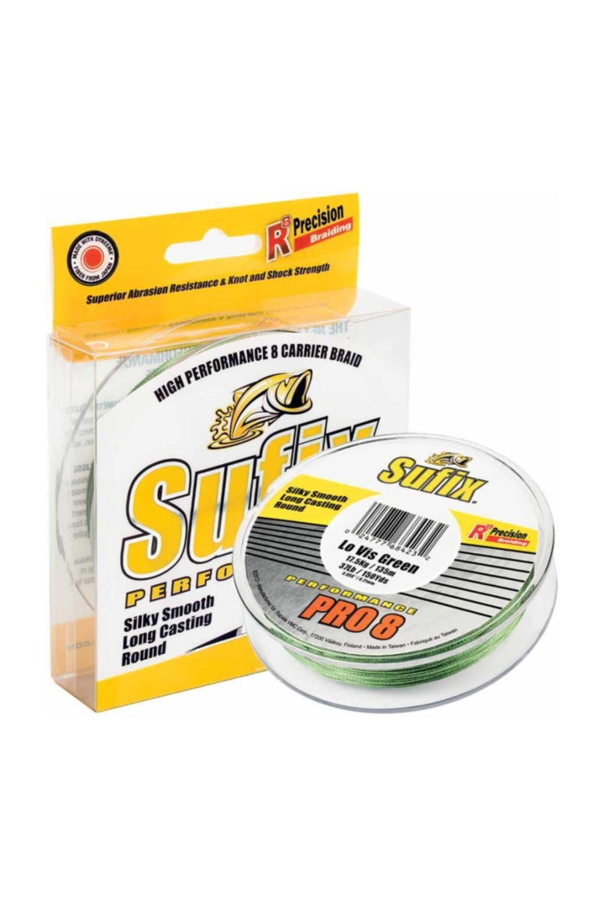 SUFIX Performance Pro8 İp Olta Misinası LO VIS GREEN 0.21MM / 17.5KG / 135MT