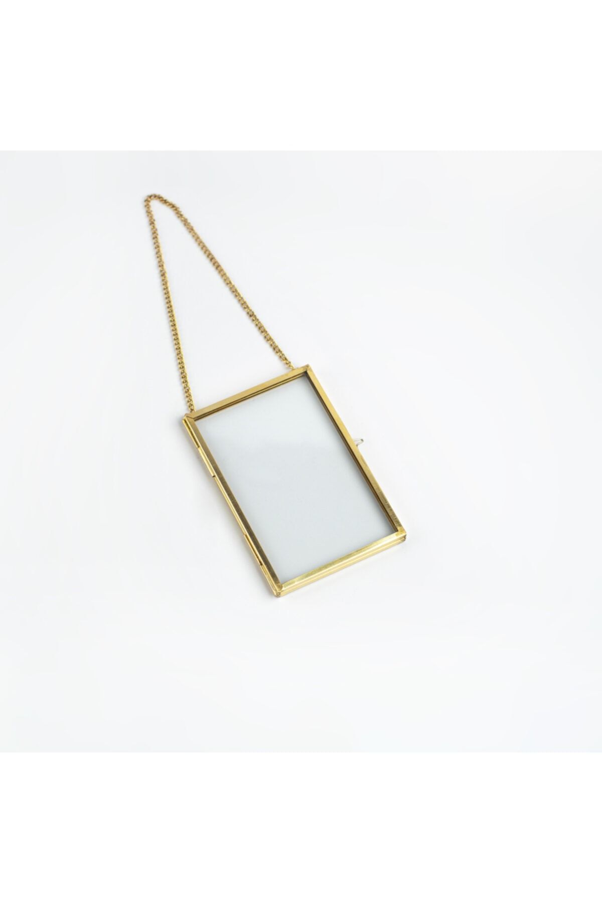 El Crea Designs Duvar Askılı Cam Resim Fotoğraf Çerçevesi Iskandinav Tarzı Dekorasyon Ham Pirinç Gold Brass 12x8cm