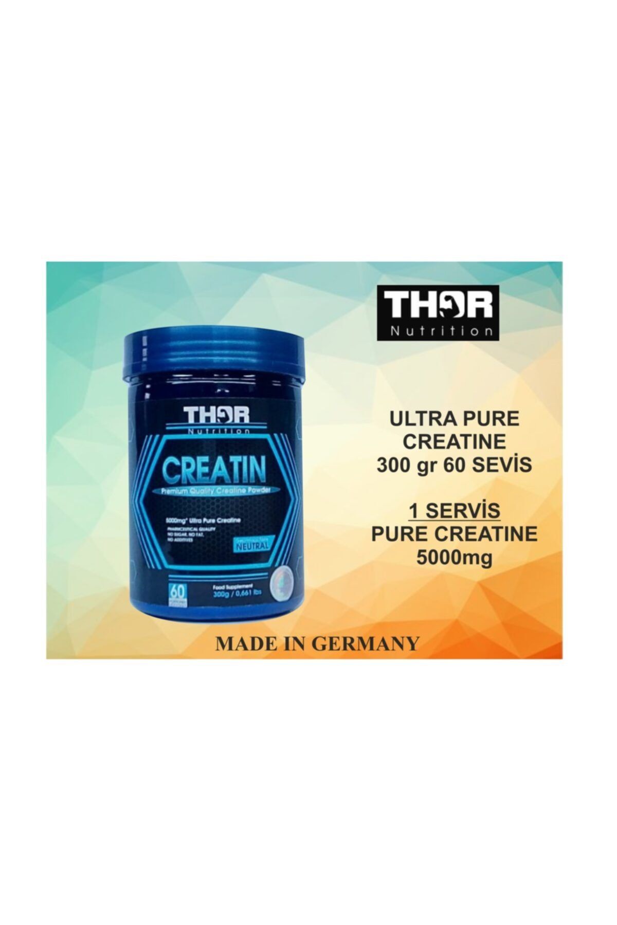 THOR NUTRITION Ultrapure Creatıne 300gr. 60 Servis (MADE İN GERMANY)