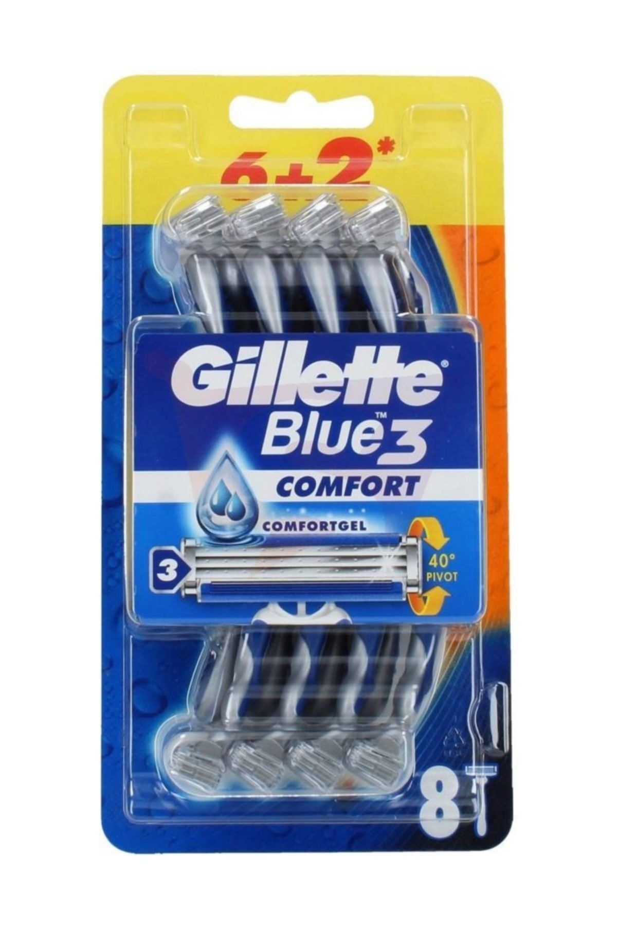 Gillette Blue3 Comfort Kullan At Tıraş Bıçağı 8'li