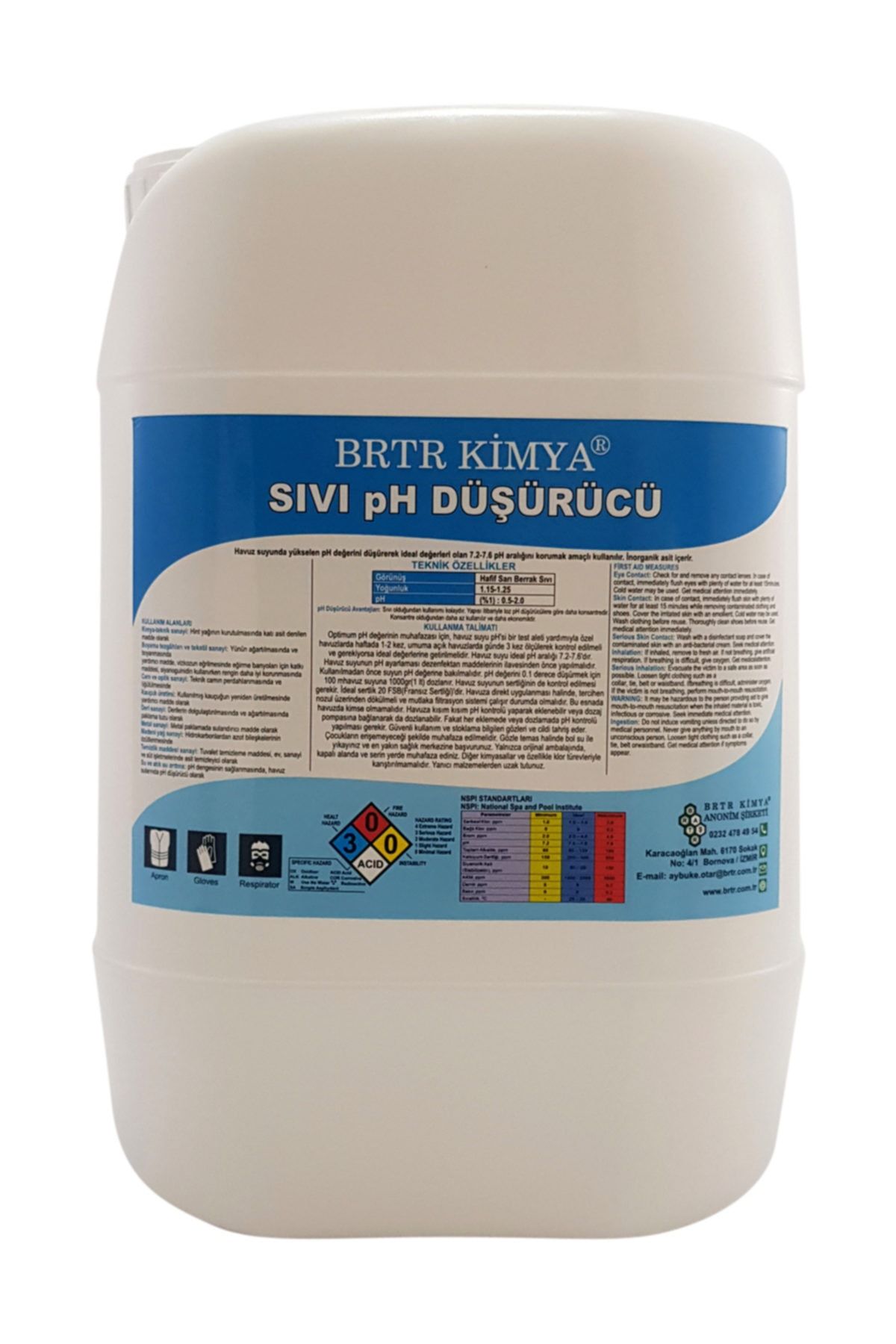 Brtr Kimya Sıvı Ph Düşürücü 12 kg