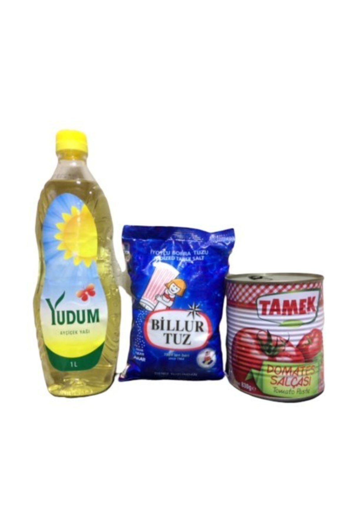 Yudum sıvı yağ 1 LT&Billur tuz 750gr&Tamek salca 830 gr 3 lü set
