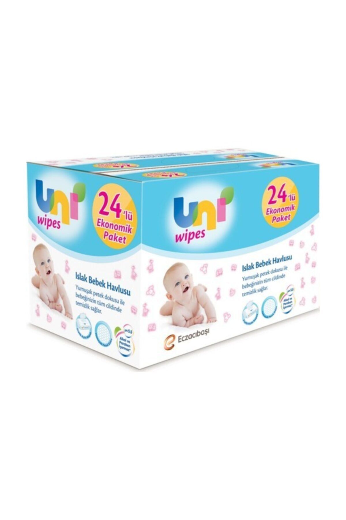 Uni Baby Wipes Islak Havlu 24'lü KAPAKLI 56x24 (1344 Yaprak)