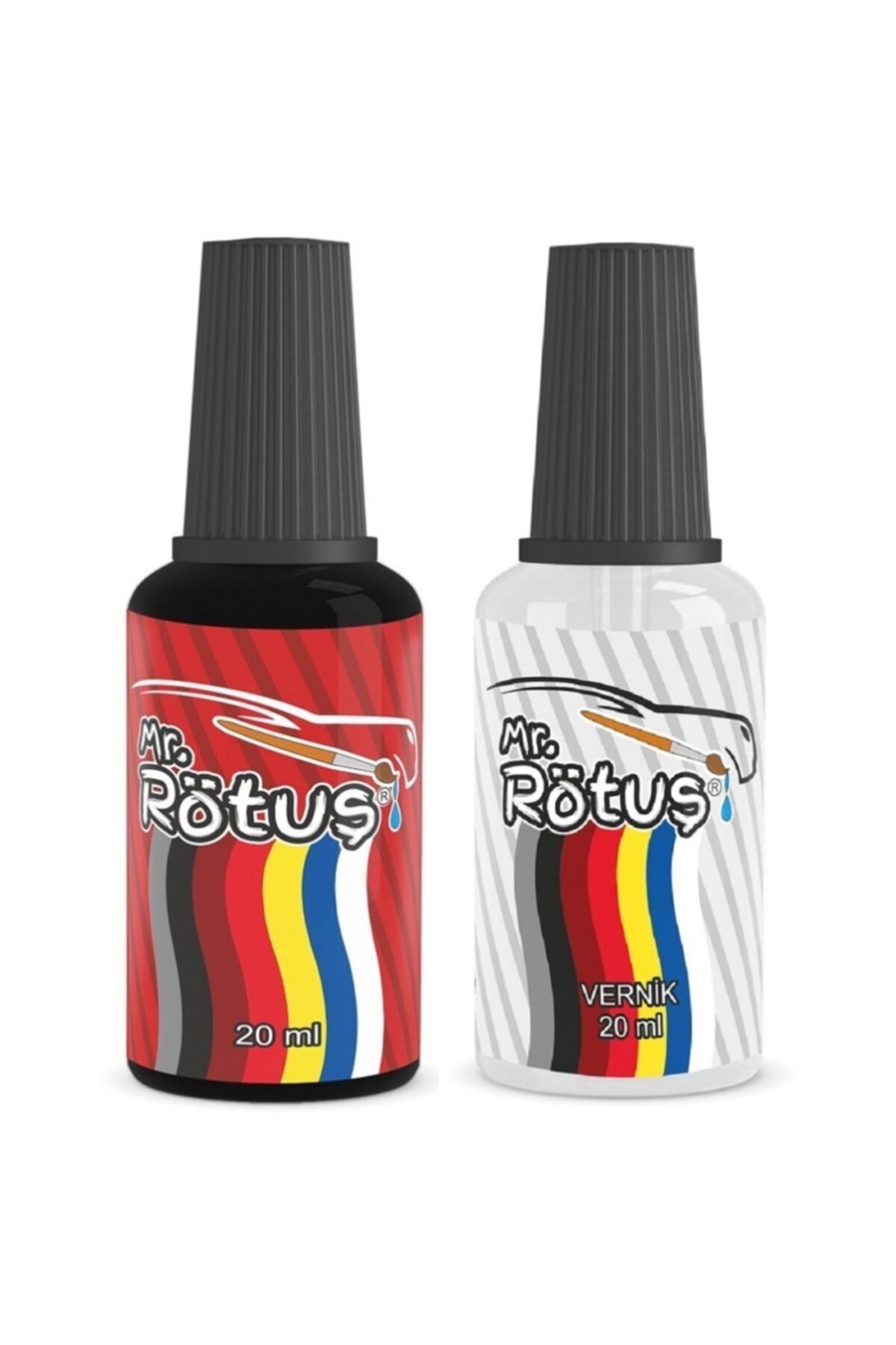 Mr.Rötuş ® Çizik Giderici Oto Rötuş Boyası -Siyah 20ml Vernik Dahil